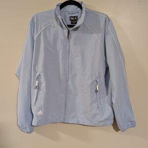Adidas Windbreaker In Light Blue Size M.